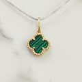 Dije Trebol Verde Piedra Malaquita Nal Especial 1.8cm / 1.17/ gr ID: 2017