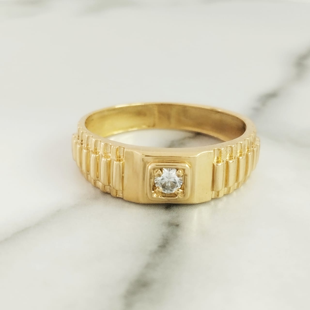 Anillo Manilla Reloj Con Circon (H) T9½ /3.76/gr ID: 2189