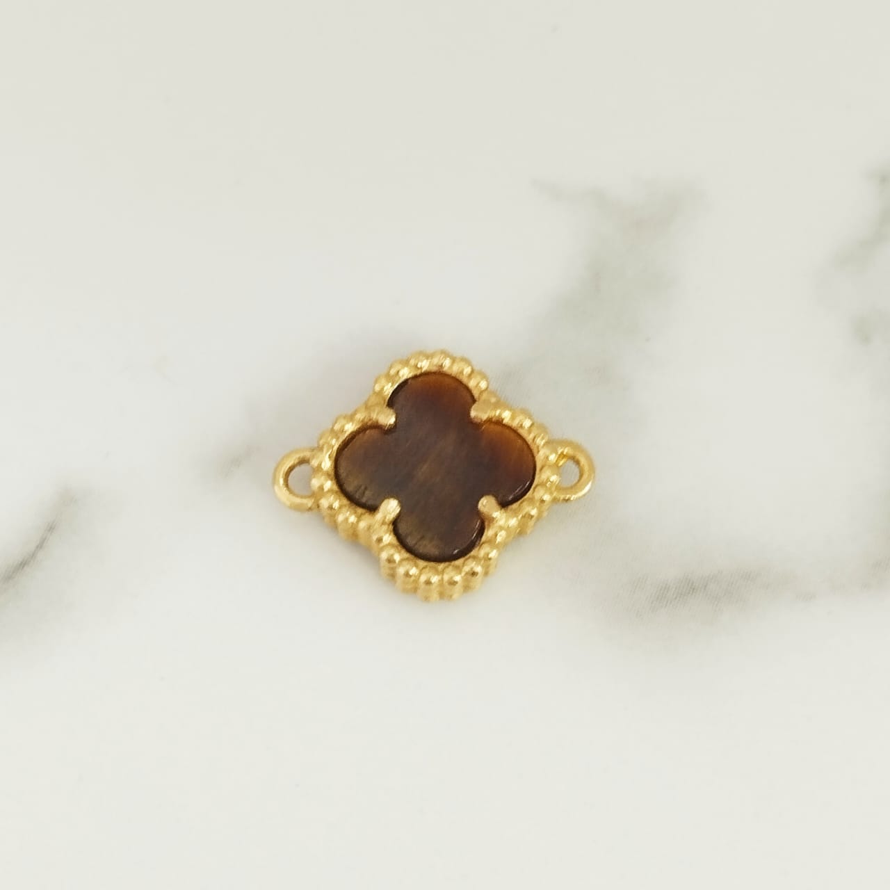 Herraje Trebol Cafe Piedra Ojo de Tigre Nal Especial 1.5cm / 1.18/ gr ID: 2060