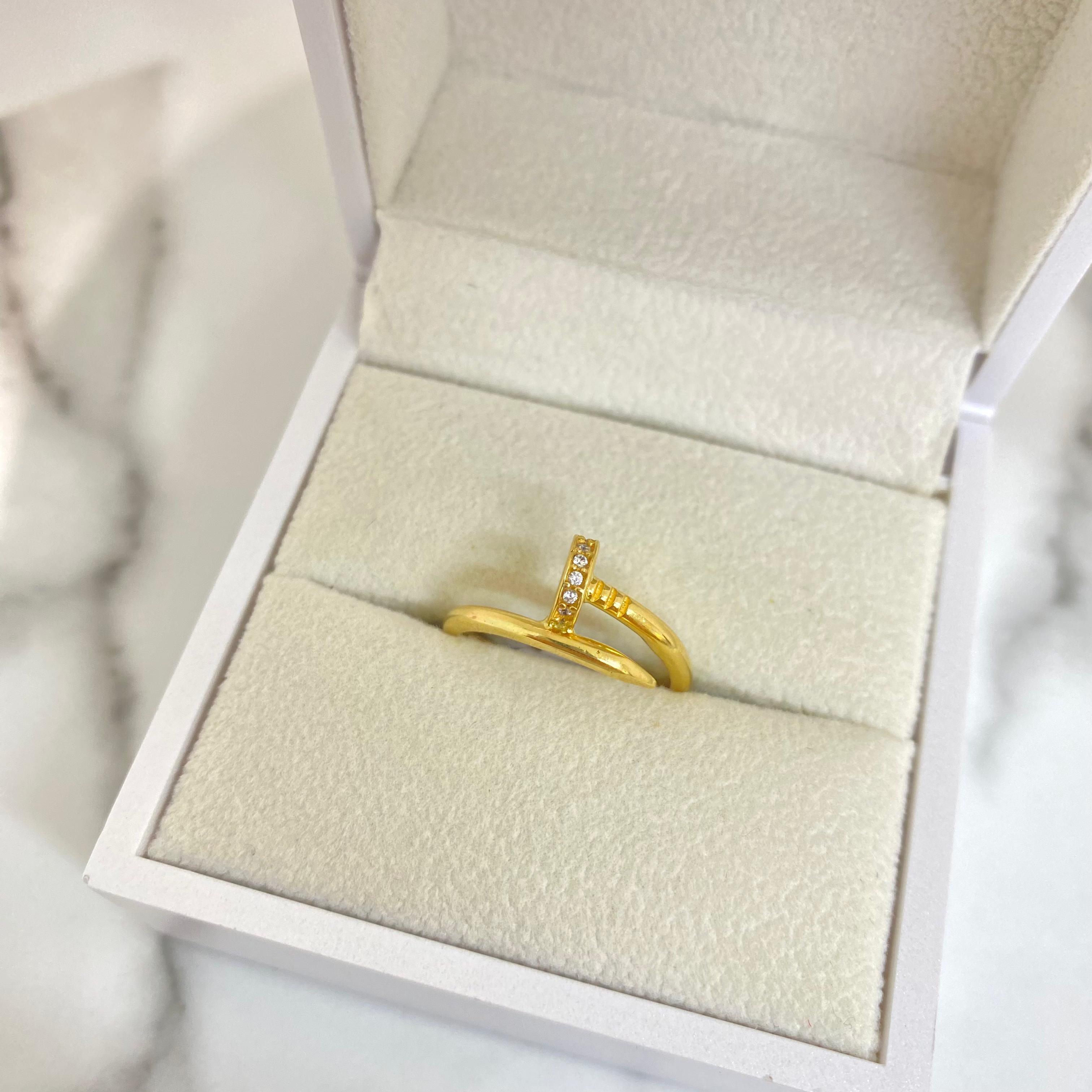 Anillo Clavo Con Circon Blanco T6-1/2 /3.15/gr ID: 2762