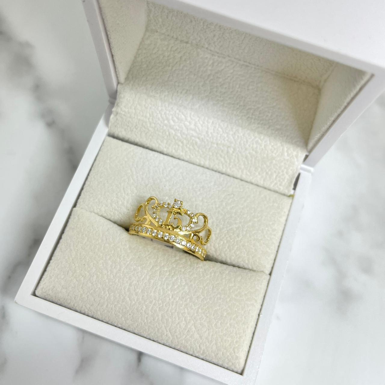 Anillo Corona 15 Años Circon Blanco T8 /2.92/gr ID: 2840